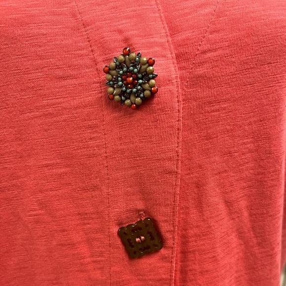 NWT Soft Surroundings Coral Shirt Dress with Pockets - Picture 5 of 11